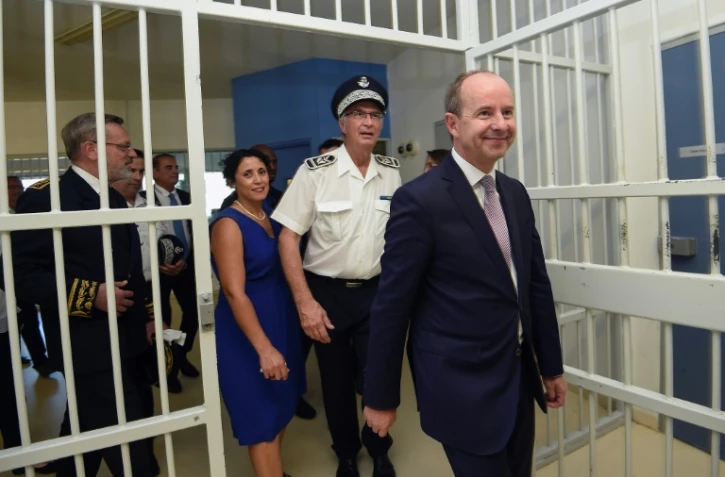 Le ministre de la Justice Jean-Jacques Urvoas lors d'une visite le 1er septembre 2016 à la prison de Béziers