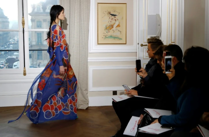 Défilé haute couture de la maison Schiaparelli, le 23 janvier 2017 à Paris