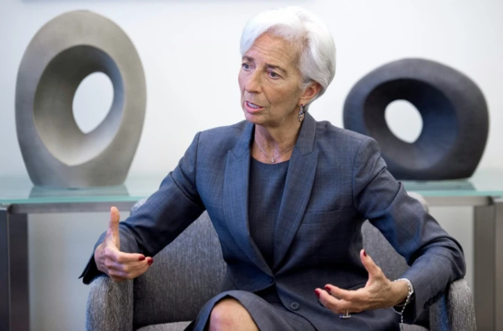 Christine Lagarde, présidente du FMI, durant un entretien à l'AFP le 6 juillet 20l6 à Washington 