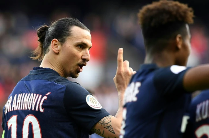 Zlatan Ibrahimovic lors du match PSG-Caen, le 16 avril 2016 au Parc des Princes