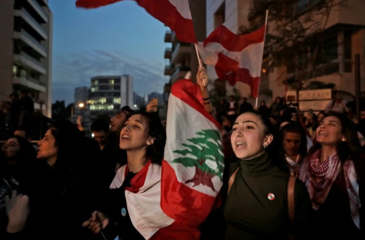 Manifestants à Beyrouth, le 14 janvier 2020