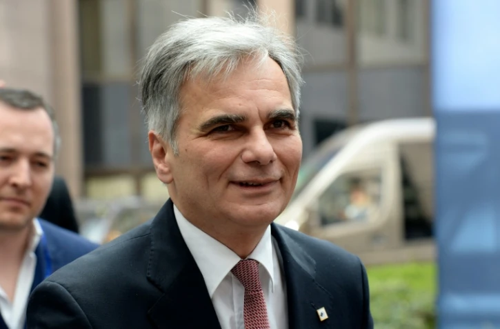 Le chancelier autrichien Werner Faymann, à son arrivée à un sommet de l'UE à Bruxelles le 18 mars 2016