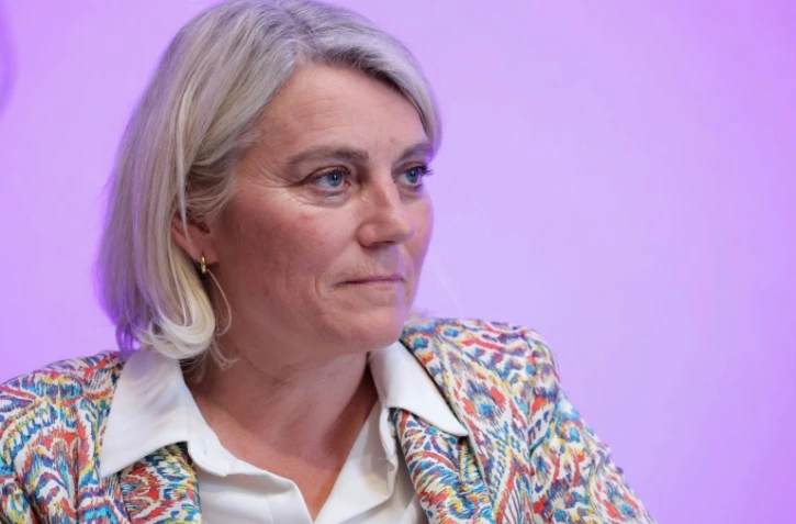 La ministre de la Santé, Stéphanie Rist lors d'une conférence de presse sur la situation concernant l'hantavirus, le 12 mai 2026 à Paris