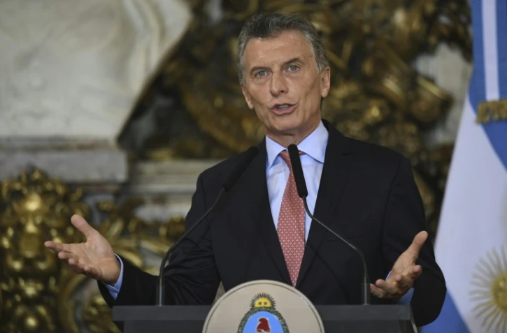 Le Président argentin Mauricio Macri, en conférence de presse à Buenos Aires, le 10 avril 2018
