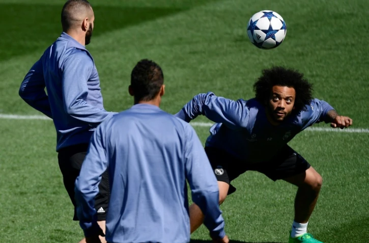 L'arrière latéral du Real Madrid Marcelo, lors d'un entraînement du Real Madrid, le 1er mai 2017