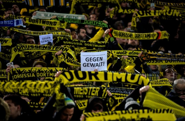 Les supporteurs de Dortmund lors du match face à Leipzig en Coupe d'Allemagne, le février 2017 à Dortmund