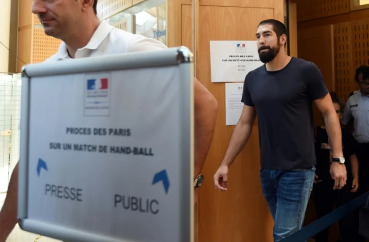 Le handballer Nikola Karabatic au tribunal correctionnel de Montpellier, pour son jugement en première instance, le 17 juillet 2015