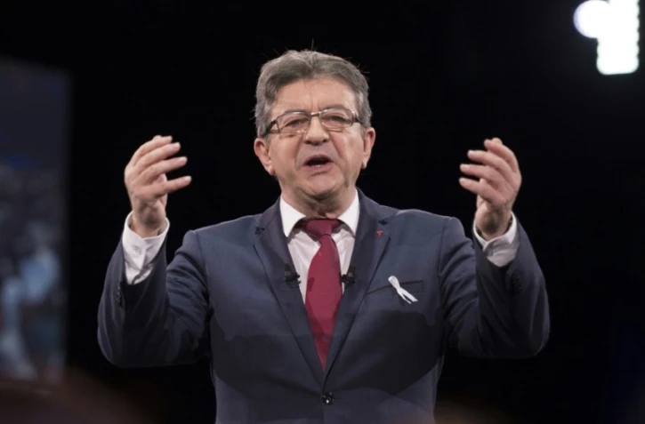 Le leader de La France Insoumise (LFI), Jean-Luc Mélenchon, le 25 novembre 2017 à Cournon-d?Auvergne, près de Clermont-Ferrand