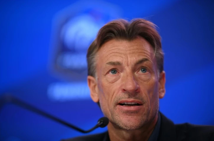 Hervé Renard, fraîchement nommé sélectionneur des Bleues, en conférence de presse, le 31 mars 2023 à Paris