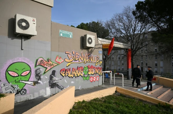 Des CRS patrouillent dans le quartier de la Castellane à Marseille, le 20 mars 2024