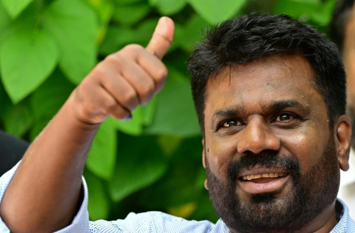 Le chef de la coalition de gauche sri lankaise Anura Kumara Dissanayaka, le 21 septembre 2024 Ă Colombo