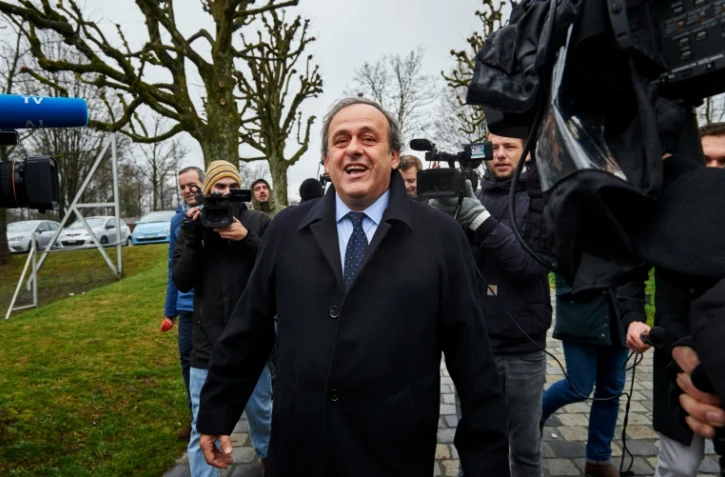 Le président de l'UEFA suspendu Michel Platini arrive le 15 février 2016 au siège de la Fifa à Zurich