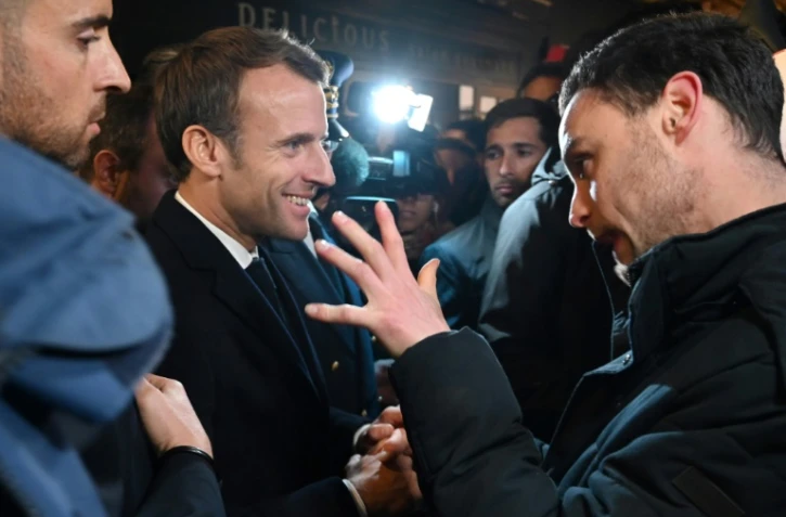 Emmanuel Macron en visite à Rouen, le 30 octobre 2019, un mois après l'incendie de l'usine chimique Lubrizol