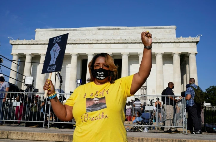 Shontina Kuykendoll, de Dallas, est venue à Washington pour une manifestation antiraciste le 28 août 2020