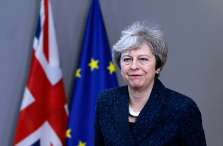 Theresa May quitte une réunion à Bruxelles le  7 février 2019.