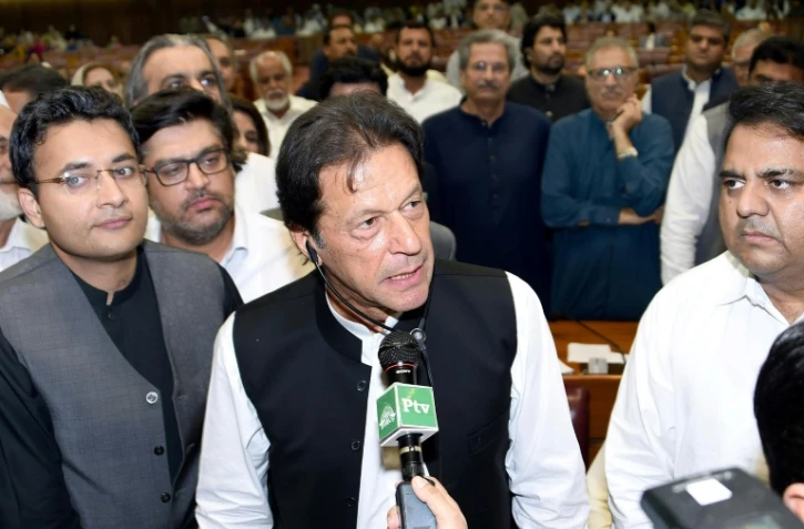 Imran Khan, après son élection à titre de Premier ministre du Pakistan, le 17 août 2018 à Islamabad. Photo fournie par l'Assemblée nationale pakistanaise
