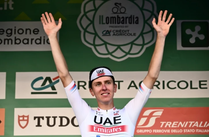 Le Slovène Tadej Pogacar vainqueur du Tour de Lombardie, le 7 octobre 2023 à Bergame