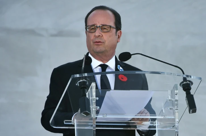 François Hollande à Vimy, près d'Arras, le 9 avril 2017