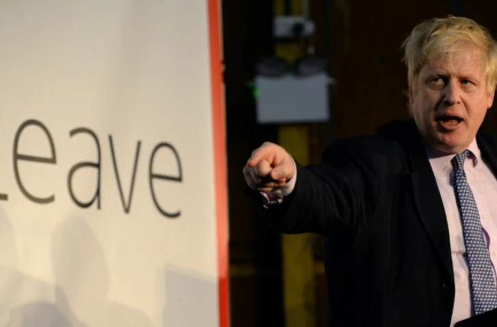 Boris Johnson le 15 avril 2016 à Manchester, dans le nord de l'Angleterre