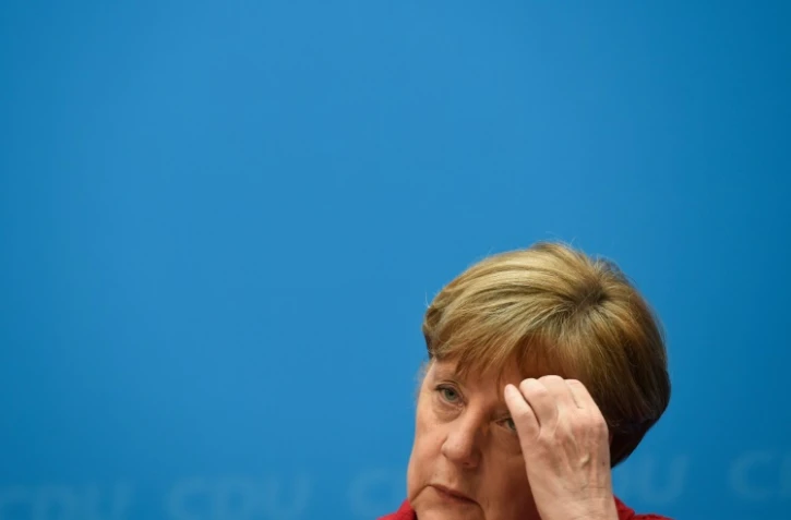 La chancelière allemande Angela Merkel au siège de son parti le CDU à Berlin, le 14 mars 2016