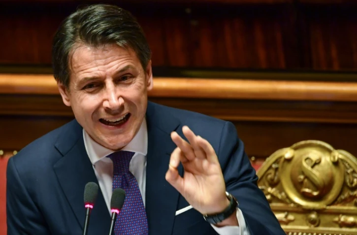 Le nouveau chef du gouvernement italien Giuseppe Conte le 5 juin 2018 au Sénat