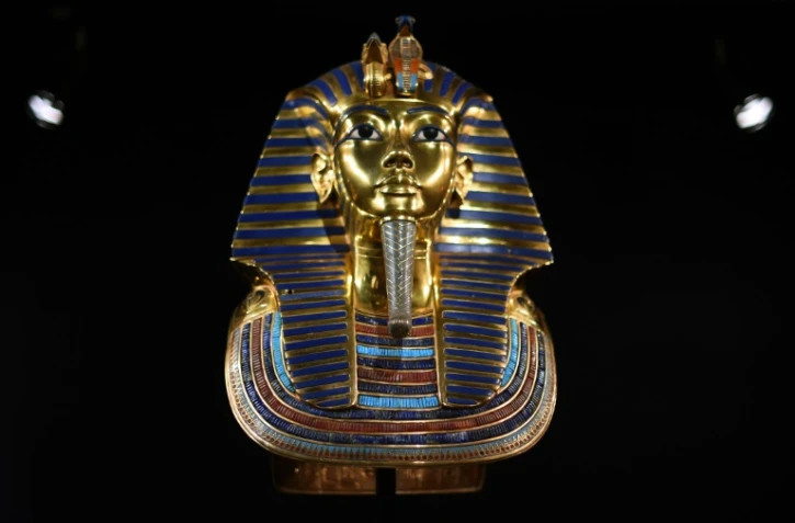 Réplique du masque mortuaire de Toutankhamon, le 23 novembre 2015 à New York