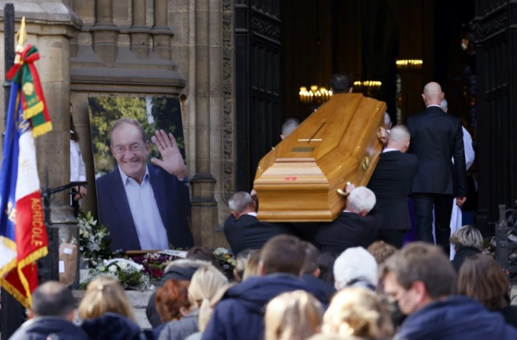 Les funérailles du journaliste Jean-Pierre Pernaut à la basilique Sainte-Clothilde à Paris, le 9 mars 2022
