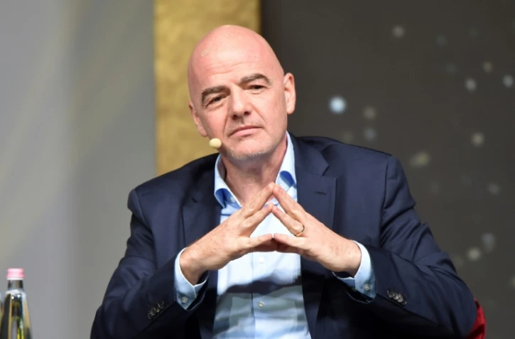 Le président de la Fifa, Gianni Infantino, lors d'un débat public avec l'Association internationale de la presse sportive, à Budapest, le 3 février 2020