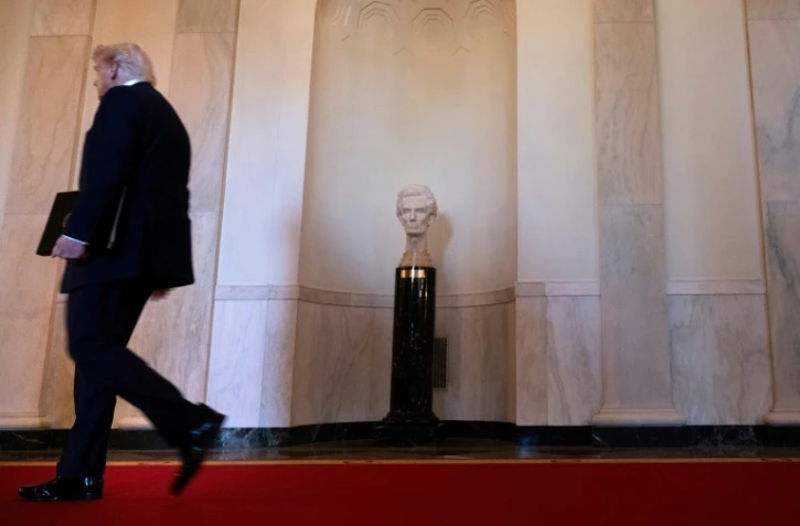 Le président américain Donald Trump à la Maison Blanche, le 15 avril 2025