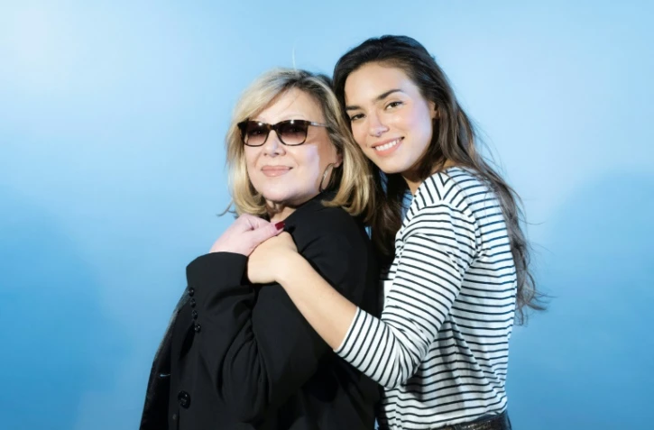 Les chanteuses Alma (d) et Marie Myriam, le 25 avril 2017 à Paris