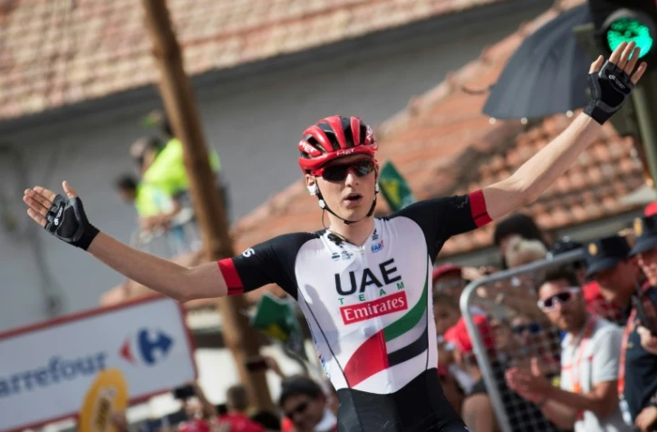 Le Slovène Matej Mohoric lors de sa victoire sur la 7e étape du Tour d'Espagne, le 25 août 2017 à Cuenca