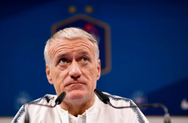 Le sélectionneur des Bleus Didier Deschamps en conférence de presse à Clairefontaine-en-Yvelines le 12 novembre 2018
