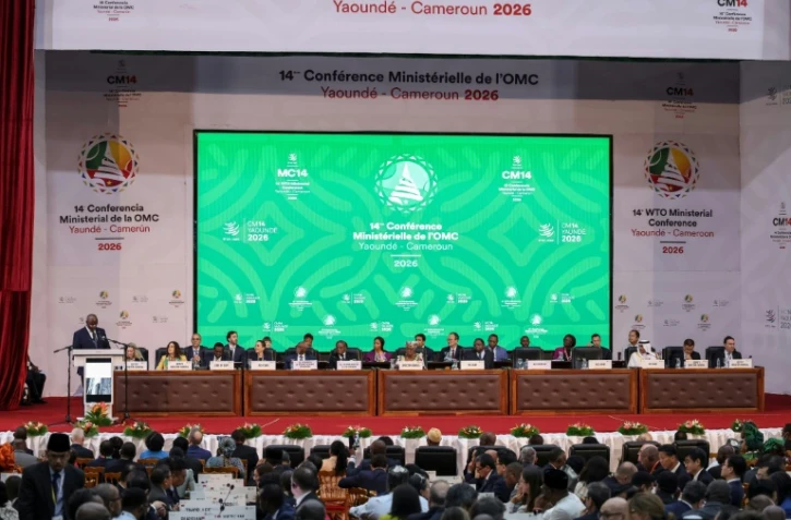 Des participants à la conférence ministérielle de l'OMC à Yaoundé, le 26 mars 2026 au Cameroun