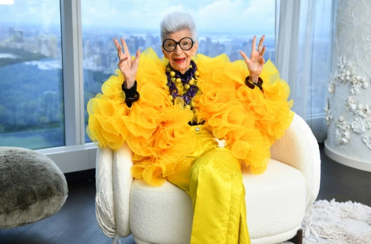 Iris Apfel lors de son 100e anniversaire, le 9 septembre 2021 à New York