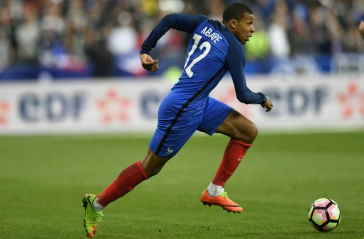 L'attaquant français Kylian Mbappé lors d'un match amical face à l'Espagne, le 28 mars 2017 au Stade de France