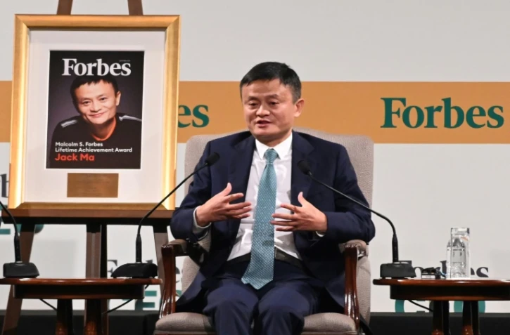 Jack Ma, le cofondateur d'Alibaba, lors de la conférence annuelle du magazine économique Forbes, le 15 octobre 2019 à Singapour
