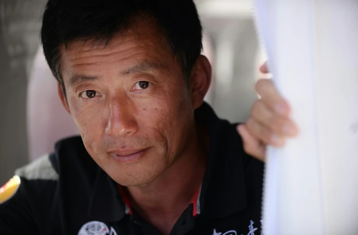 Guo Chuan sur "Qingdao China", le 8 août 2015 à La Trinité-sur-Mer