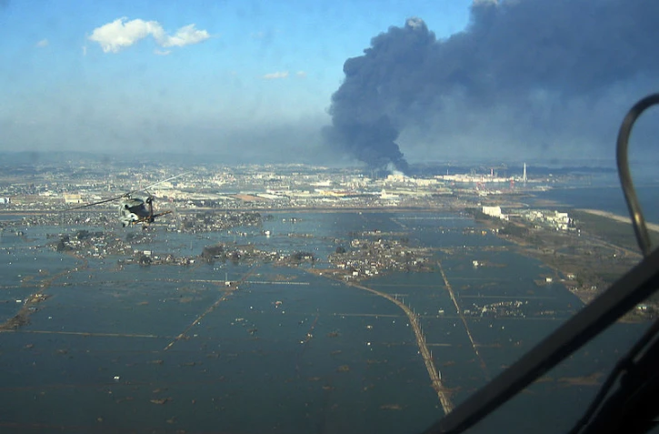 Le port de Sendai après le passage du tsunami (photo D.R)