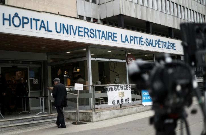 L'entrée de l'hôpital de La Pitié-Salpêtrière, le 2 mai 2019 à Paris