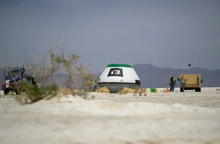 Répétition générale avant l'atterrissage de la capsule spatiale de Boeing, Starliner, à White Sands, au Nouveau-Mexique, le 23 mai 2022