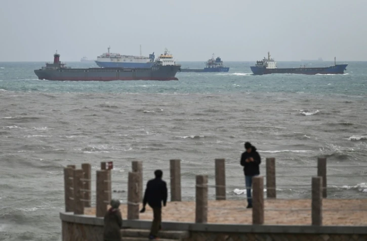 Des navires au large de l'île chinoise de Pingtan, le 7 avril 2023 près de Taïwan