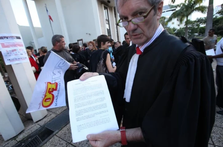 Manifestation des magistrats au  palais de Justice de Champ-Fleuri