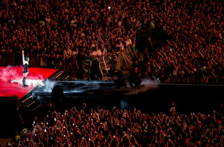 La pop star américaine Lady Gaga lors de son concert sur la plage de Copacabana à Rio de Janeiro, au Brésil, le 3 mai 2025