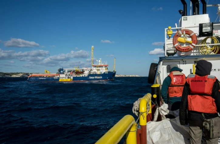 Vue du navire Sea Watch 3 le 4 janvier 2019, qui a sauvé 32 migrants en Méditerranée le 22 décembre.