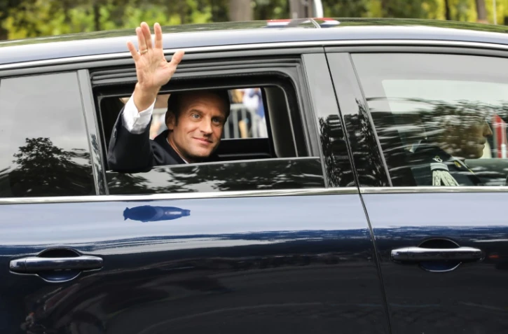 Le président français Emmanuel Macron sur les Champs Elysées le 14 juillet 2019