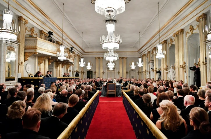 L'assemblée annuelle de l'Académie suédoise, qui décerne le prix Nobel de littérature, à Stockholm le 20 décembre 2018