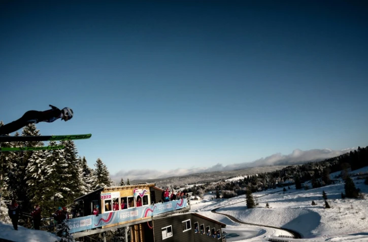 Une athlète lors du combiné nordique féminin du Jeux Olympiques d'hiver de la Jeunesse, le 18 janvier 2020 à Prémanon près de Lausanne