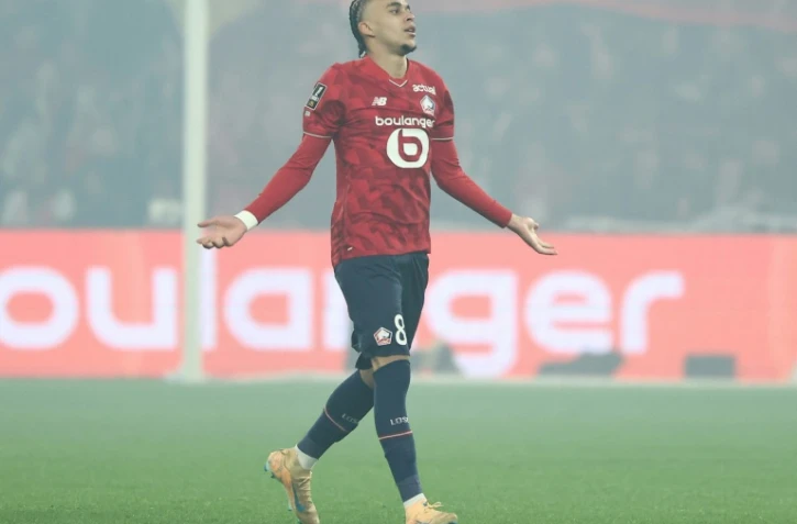 Ethan Mbappé auteur du but de la victoire pour Lille face à Marseille, le 5 décembre 2025 au stade Pierre-Mauroy