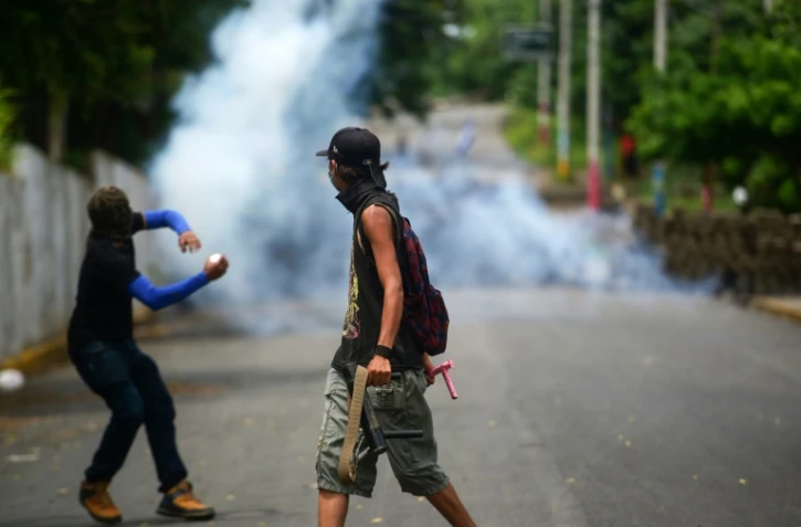 Heurts entre manifestants et forces de police, le 16 juillet 2018 à Masaya, au Nicaragua