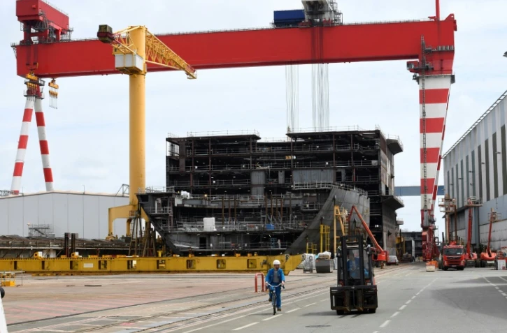 Les chantiers navals de STX France à Saint-Nazaire près de Nantes, le 27 juillet 2017